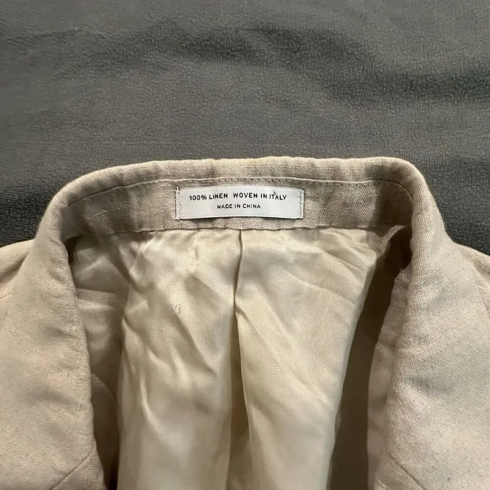 John W. Nordstrom 100% Linen Blazer Mens 44R Sport Coat Woven in Italy 2 Button